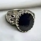 خاتم فضة ملكي بحجر زفير افريقي صياغة الشريف