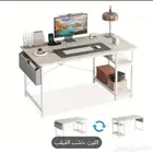 مكتب الكمبيوتر الحديث مع أرفف اخزبن