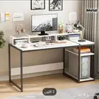 مكتب انيق العصري بالللون الابيض خشبي متين