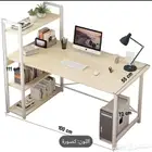 طاوله مكتبي خشبي نوعيه عالي الجودة عصري مع رف كتب مكتب منزل