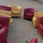 للبيع كنب جلد مستعمل مكون من 11 قطع الطقم كامل 700