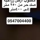 مطلوب مزرعه صغيره 250 400 متر صك حر