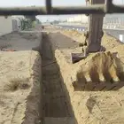 حفار(بوكلين)للايجار اليومي والشهري ومقاولات حفر اراضي وهدد