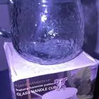 كوب زجاجي مع غطاء وملعقة