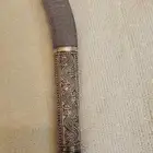 عصا عكاز خشب ابانوس مطعمة بالفضة شغل عماني