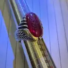 خاتم فضة ياقوت منقوش سورة الإخلاص
