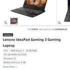 للبيع لابتوب Lenovo IdeaPad Gaming 3 بحالة ممتازة