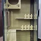 منزل بيت قفص قطط خشبي فاخر (جديد)