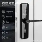 قفل باب ذكي فاخر   فتح بالبصمة والرقم والكرت والتطبيق