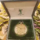ساعة جيب ماركة Elgin اصليه لم تستخدم تغطيس ذهب وليس طلاء