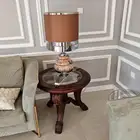 2 اباجوره فخمه مع 2 طاوله خشب طبيعي و بدون اي عيوب