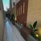 تنسيق حدائق ملحق بنات احوض زرع طبيعي وصناعي تصميم وتنفيذ شبك