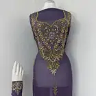 مخاوير. شيفون تطريز هندي شغل يدوي القطعة 3 متر ونصف