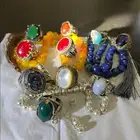 احجار كريمه طبيعي اصلي مسباح وفضه إيطالي عيار 925