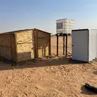 تجهيز مخيمات خيام ابيض غرف خشب دوره مياه