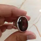 خاتم فضة عقيق كرزي مزعفر صياغة عقيل