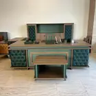 مكتب طقم فخم جلد اخضر و مكاتب حق غرفة مدير كبير و كراسي