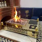 شبه نار منقل نار أستيل ذهبي