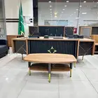 مكتب رئيسي   طقم طاولة   كراسي جلد و ثابت   دواليب و كنب