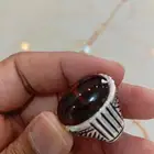 خاتم فضة عقيق يماني كرزي مزعفر صياغة عارف