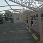 قرميد بيت شعار تلبيس قماش مظلات جلد PVC مشب نار