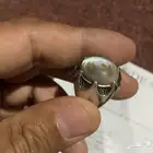 حجر صدف استرالي خاتم فضه