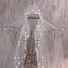 تاج زواج ملكي فخم وعقد الماس مع حلق وخاتم