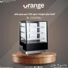 ثلاجة عرض حلويات اسود 120 سم مربع مائل