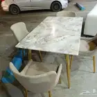 طاوله طعام رخام فخمه اربعه كراسي